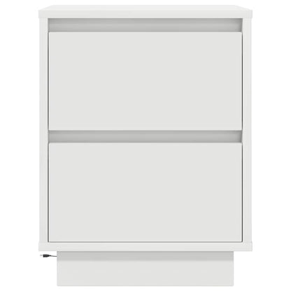 Nachttische mit LED-Leuchten 2 Stk. Weiß 38x34x50 cm