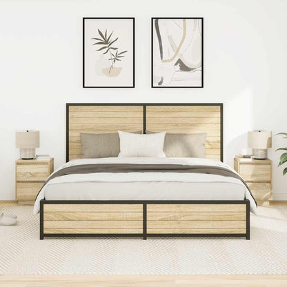 Nachttische mit LED-Leuchten 2 Stk. Sonoma-Eiche 38x34x50 cm