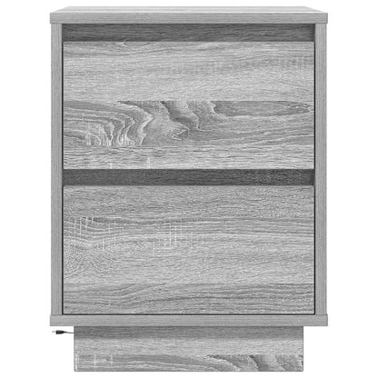 Nachttisch mit LED-Leuchten Grau Sonoma 38x34x50 cm