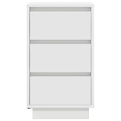 Nachttisch mit LED-Leuchten Weiß 38x34x65 cm