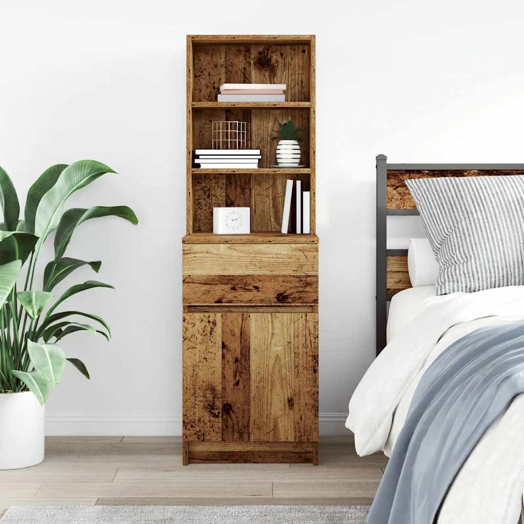 Nachttisch Altholz-Optik 39x35x125 cm Holzwerkstoff