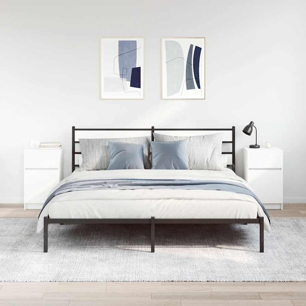 Nachttische 2 Stk. Weiß 39x35x65 cm Holzwerkstoff