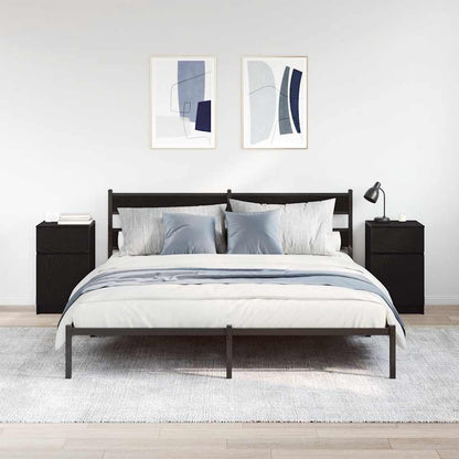 Nachttische 2 Stk. Schwarz 39x35x65 cm Holzwerkstoff