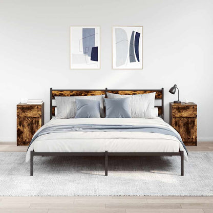 Nachttische 2 Stk. Räuchereiche 39x35x65 cm Holzwerkstoff