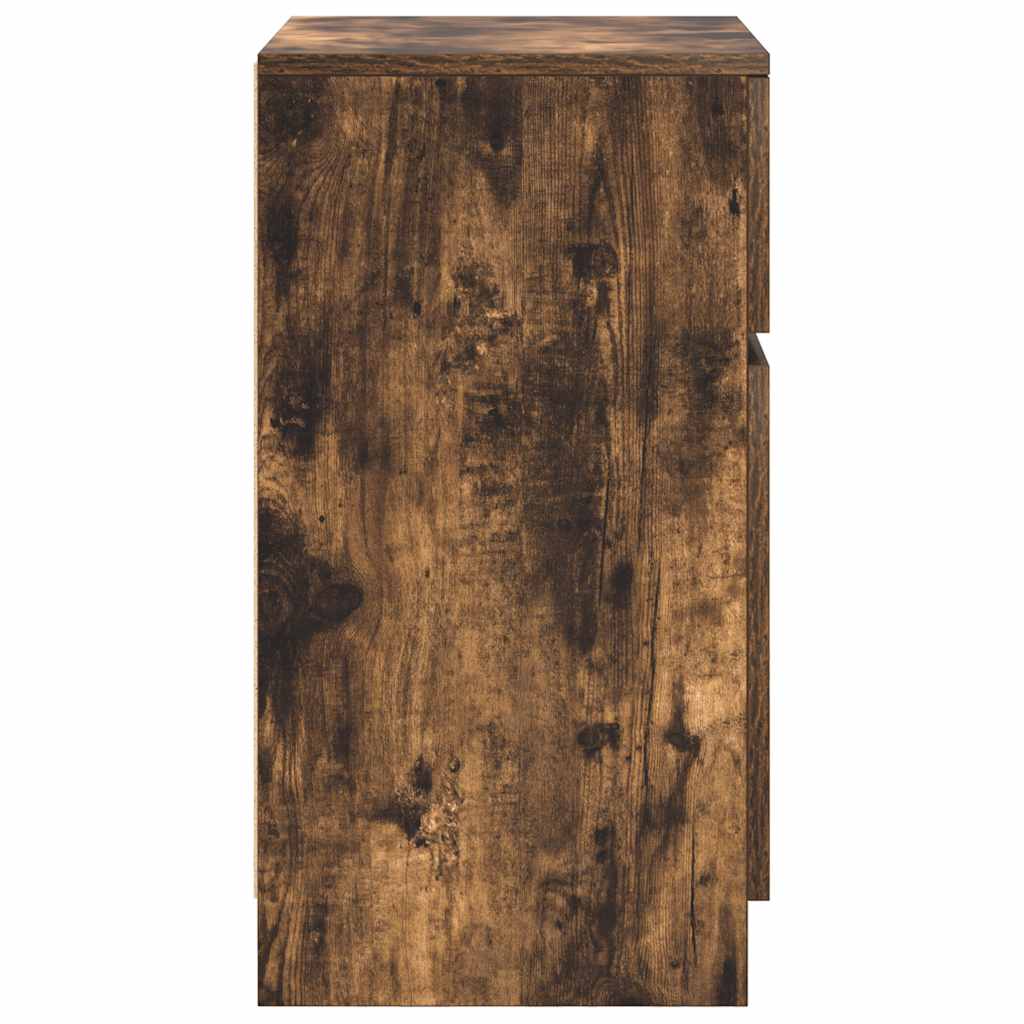 Nachttische 2 Stk. Räuchereiche 39x35x65 cm Holzwerkstoff