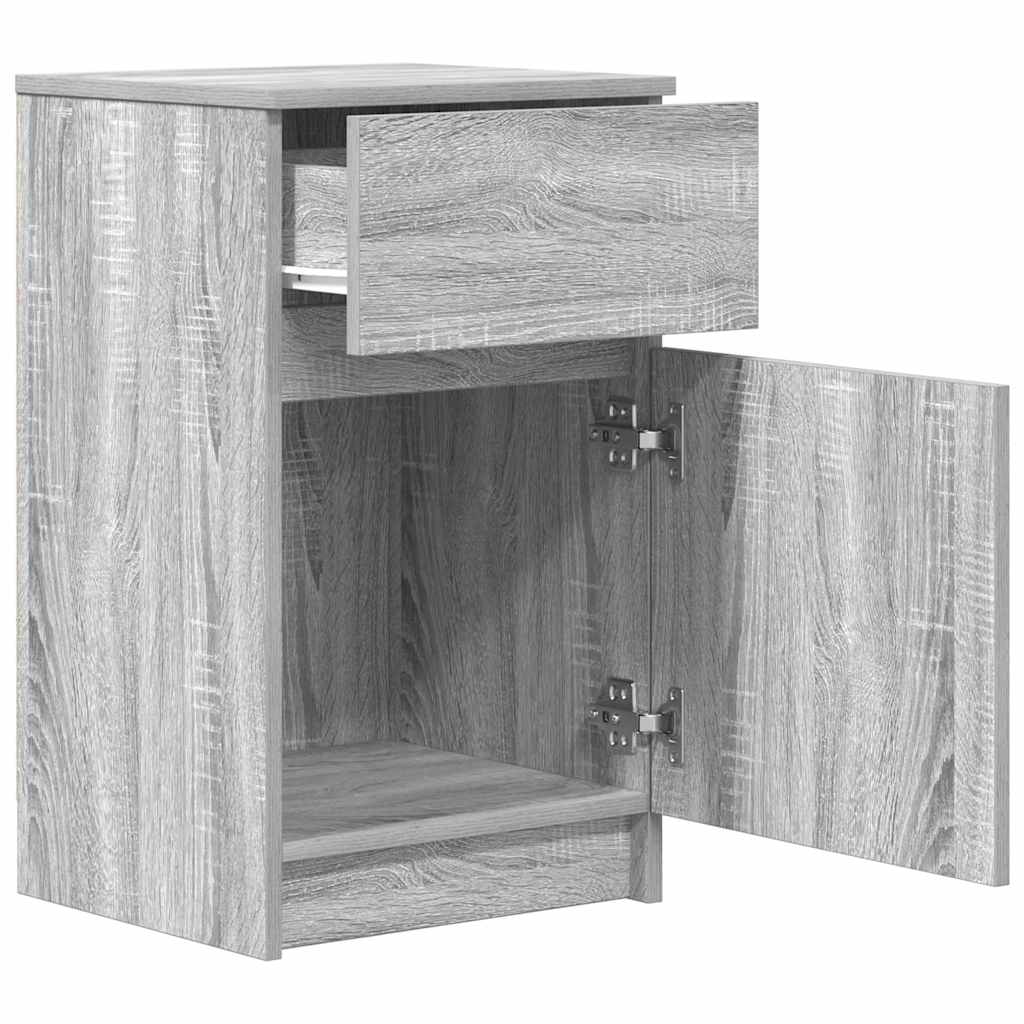 Nachttische 2 Stk. Grau Sonoma 39x35x65 cm Holzwerkstoff
