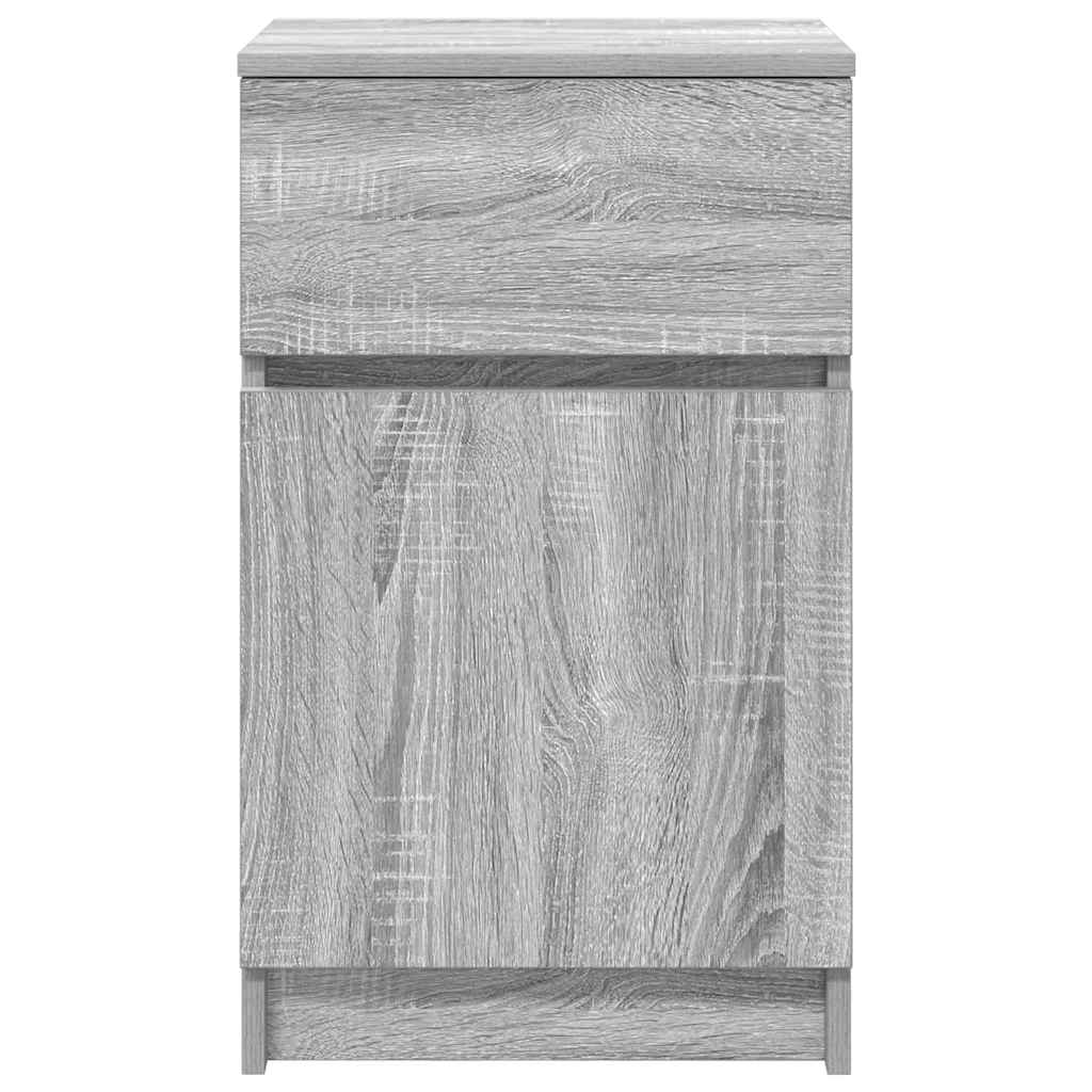 Nachttische 2 Stk. Grau Sonoma 39x35x65 cm Holzwerkstoff