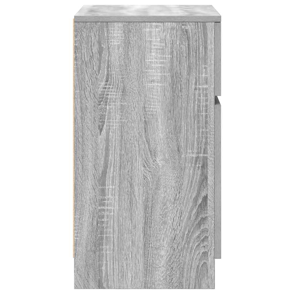 Nachttische 2 Stk. Grau Sonoma 39x35x65 cm Holzwerkstoff
