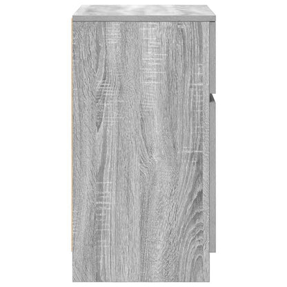 Nachttische 2 Stk. Grau Sonoma 39x35x65 cm Holzwerkstoff