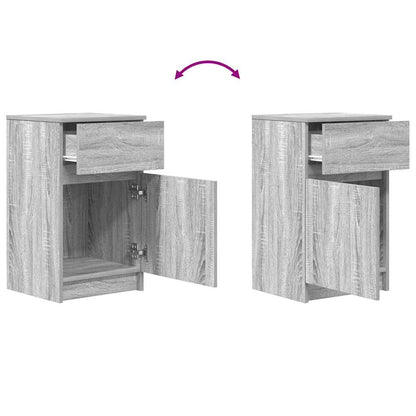 Nachttische 2 Stk. Grau Sonoma 39x35x65 cm Holzwerkstoff