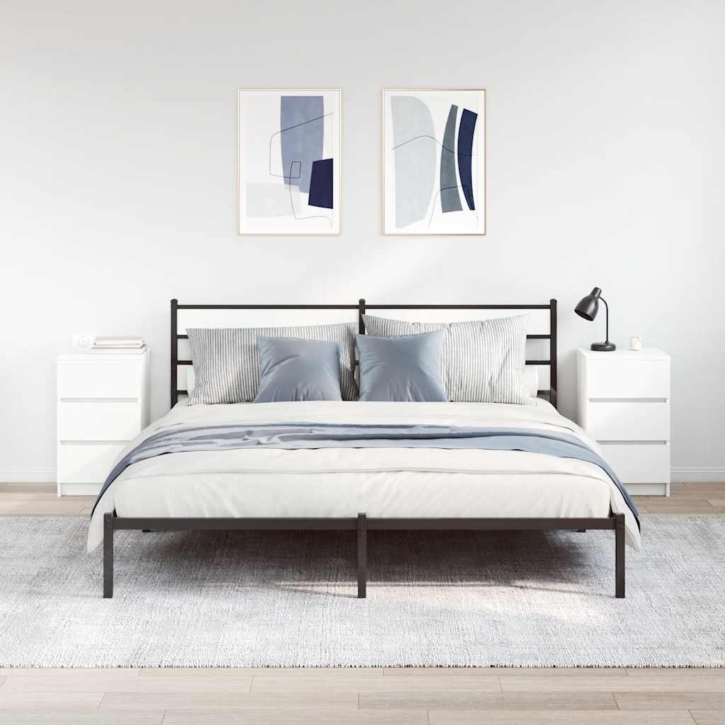 Nachttische mit 3 Schubladen 2 Stk. Weiß 39x35x65 cm