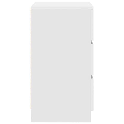 Nachttische mit 3 Schubladen 2 Stk. Weiß 39x35x65 cm