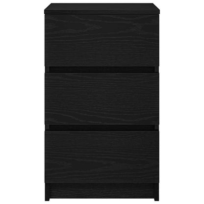 Nachttisch mit 3 Schubladen Schwarz 39x35x65 cm