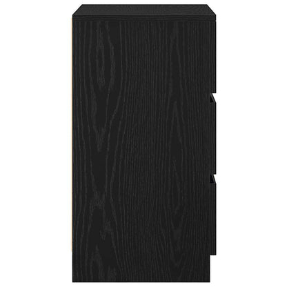 Nachttisch mit 3 Schubladen Schwarz 39x35x65 cm