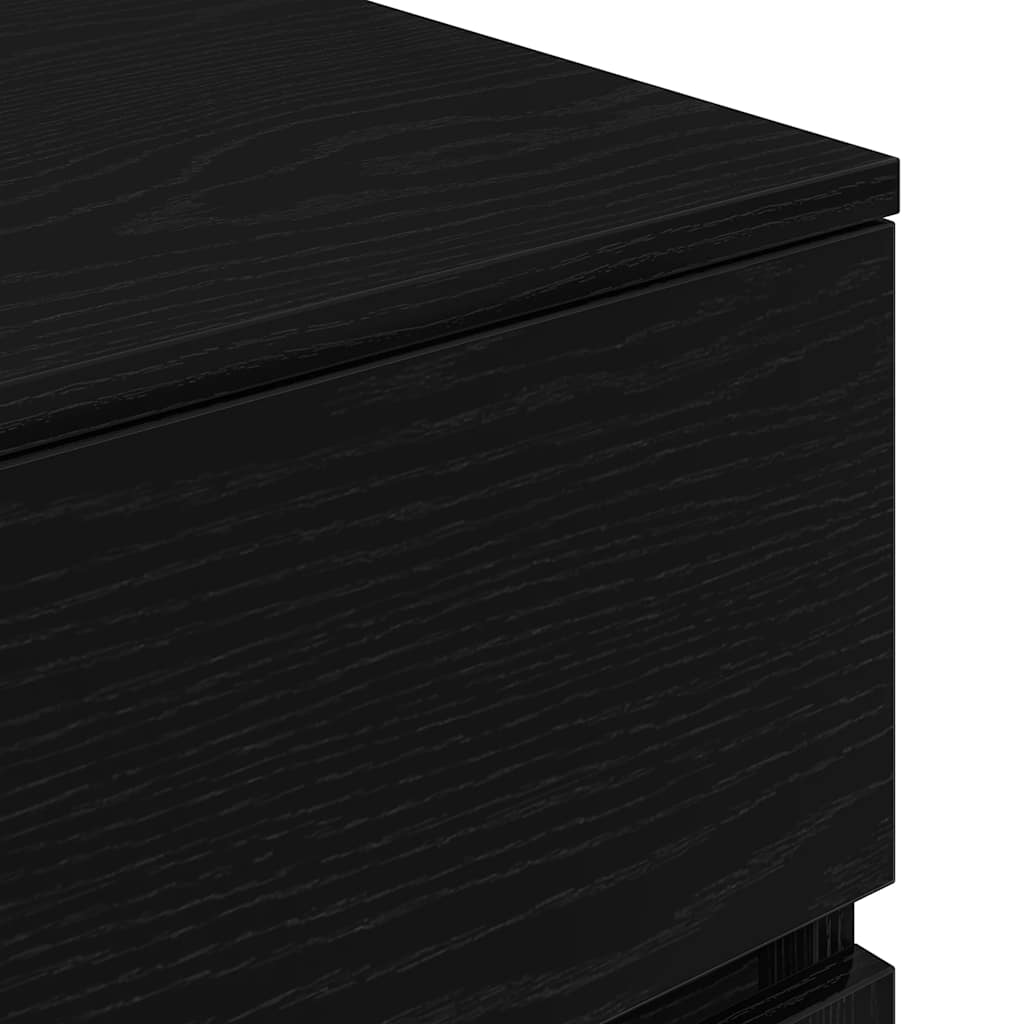 Nachttische mit 3 Schubladen 2 Stk. Schwarz 39x35x65 cm