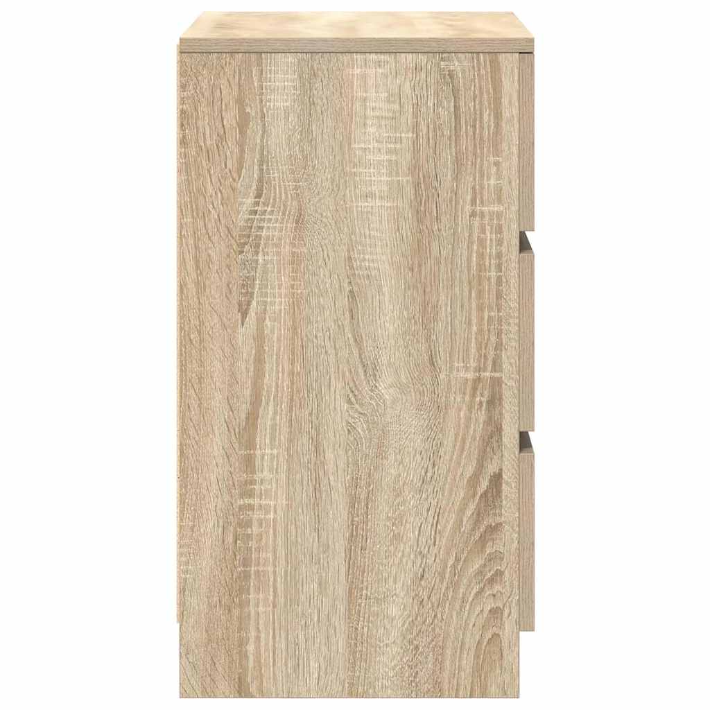 Nachttische mit 3 Schubladen 2 Stk. Sonoma-Eiche 39x35x65 cm