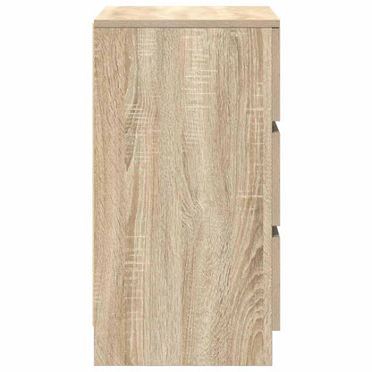 Nachttische mit 3 Schubladen 2 Stk. Sonoma-Eiche 39x35x65 cm