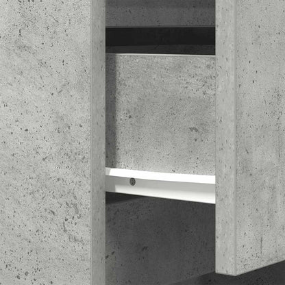 Nachttisch mit 3 Schubladen Betongrau 39x35x65 cm