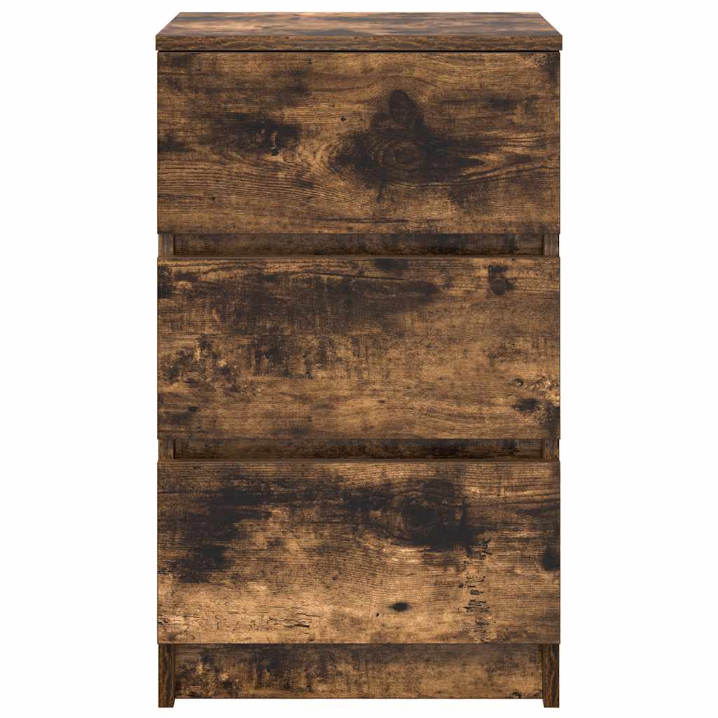 Nachttisch mit 3 Schubladen Räuchereiche 39x35x65 cm