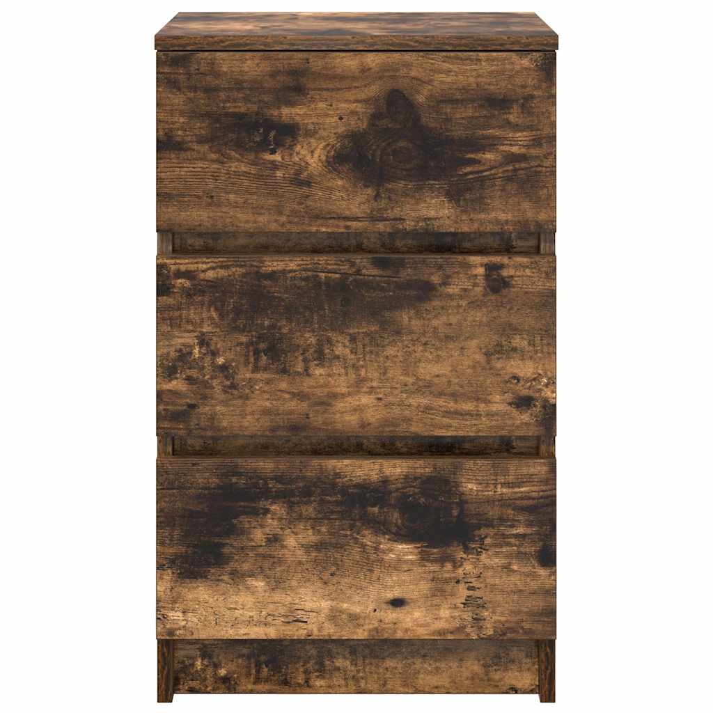 Nachttische mit 3 Schubladen 2 Stk. Räuchereiche 39x35x65 cm
