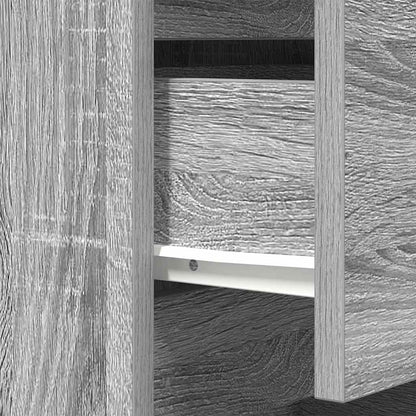 Nachttisch mit 3 Schubladen Grau Sonoma 39x35x65 cm