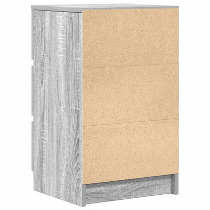 Nachttische mit 3 Schubladen 2 Stk. Grau Sonoma 39x35x65 cm