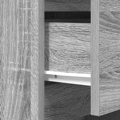 Nachttische mit 3 Schubladen 2 Stk. Grau Sonoma 39x35x65 cm