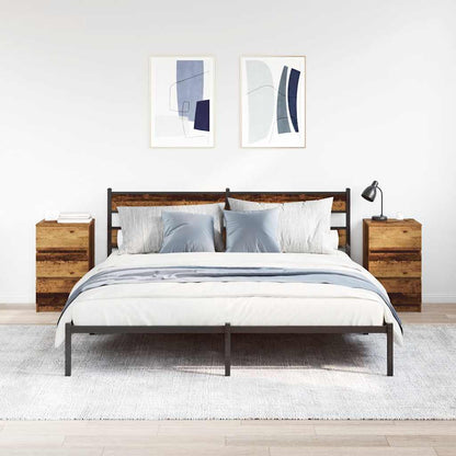 Nachttische mit 3 Schubladen 2 Stk. Altholz-Optik 39x35x65 cm