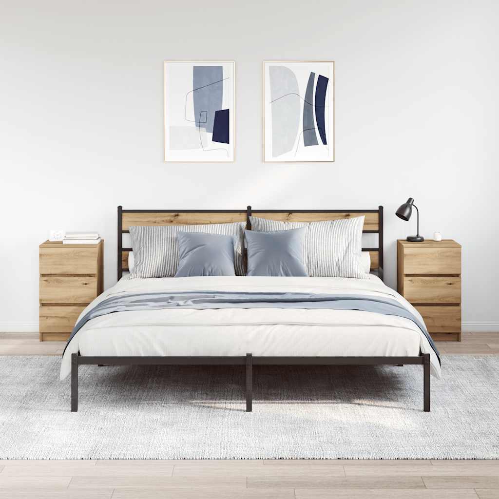 Nachttische mit 3 Schubladen 2 Stk. Artisan-Eiche 39x35x65 cm