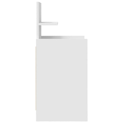 Nachttisch mit 2 Schubladen Weiß 38x34x80 cm