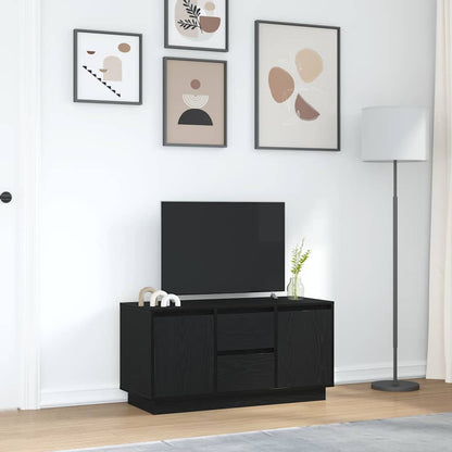 TV-Schrank mit LED-Leuchten Schwarz Eichen-Optik 100x41x50 cm