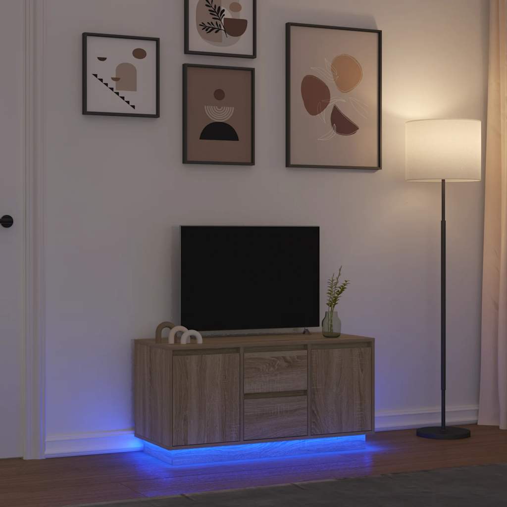TV-Schrank mit LED-Leuchten Sonoma-Eiche 100x41x50 cm