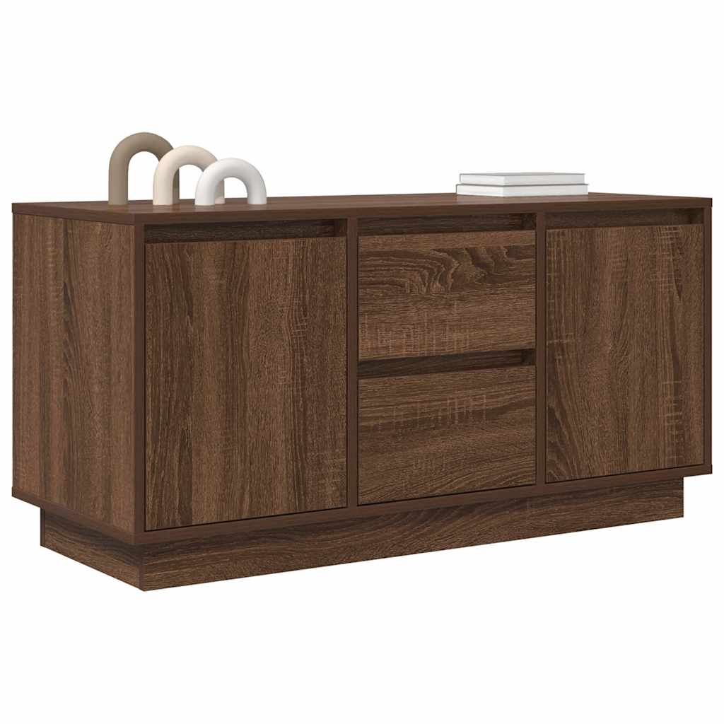 TV-Schrank mit LED-Leuchten Braun Eichen-Optik 100x41x50 cm