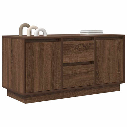 TV-Schrank mit LED-Leuchten Braun Eichen-Optik 100x41x50 cm