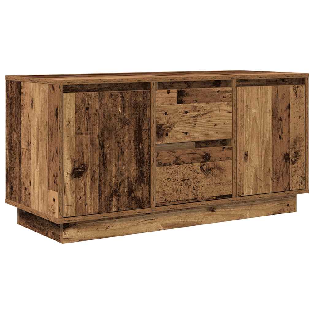 TV-Schrank mit LED-Leuchten Altholz-Optik 100x41x50 cm