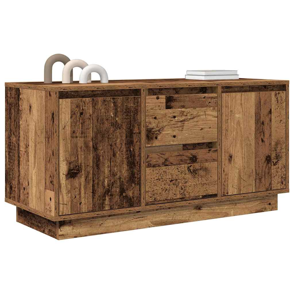 TV-Schrank mit LED-Leuchten Altholz-Optik 100x41x50 cm