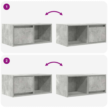 TV-Schrank Betongrau 60x31x25,5 cm Holzwerkstoff