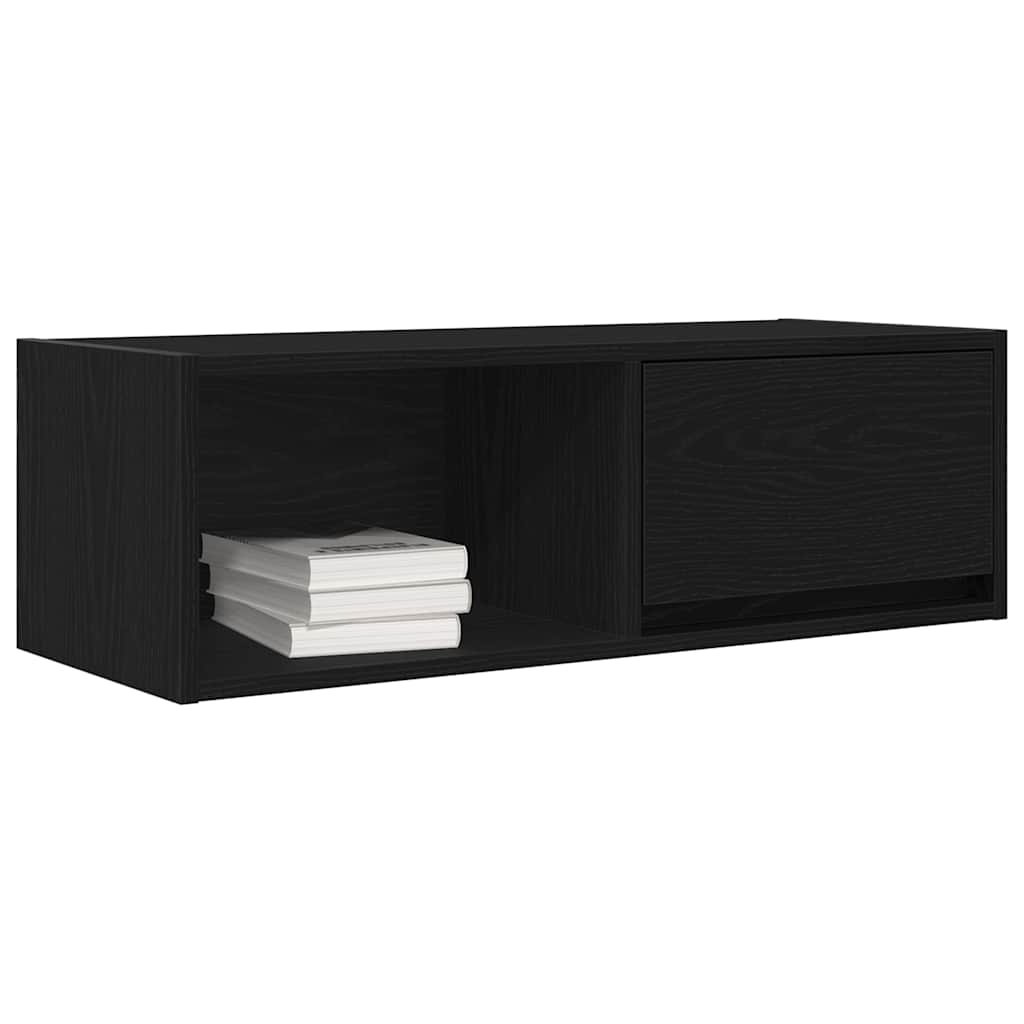 TV-Schrank Schwarz Eichen-Optik 80x31x25,5 cm Holzwerkstoff