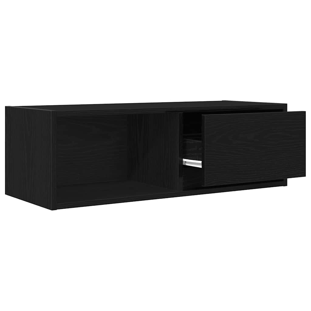 TV-Schrank Schwarz Eichen-Optik 80x31x25,5 cm Holzwerkstoff
