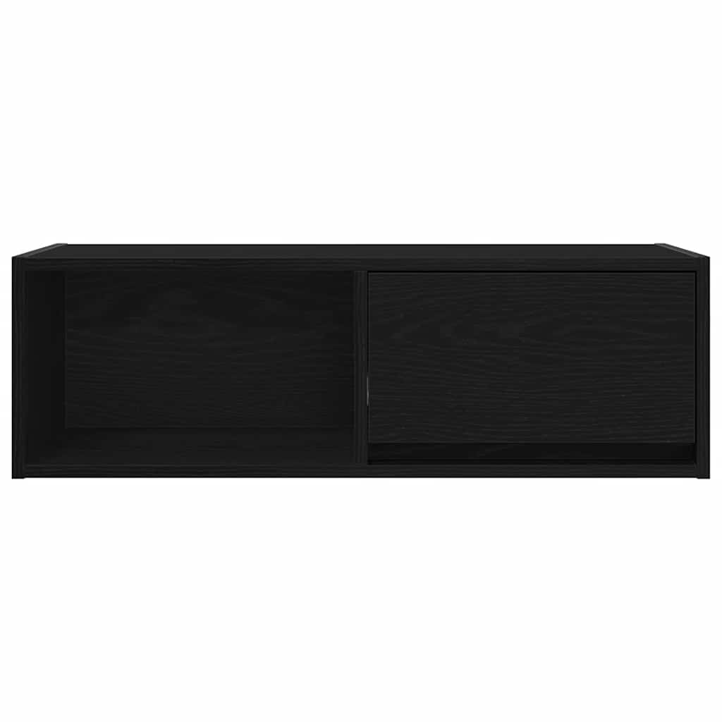 TV-Schrank Schwarz Eichen-Optik 80x31x25,5 cm Holzwerkstoff