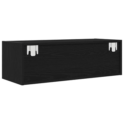 TV-Schrank Schwarz Eichen-Optik 80x31x25,5 cm Holzwerkstoff