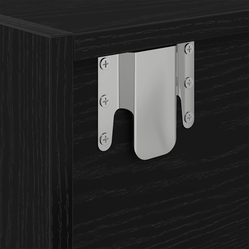 TV-Schrank Schwarz Eichen-Optik 80x31x25,5 cm Holzwerkstoff