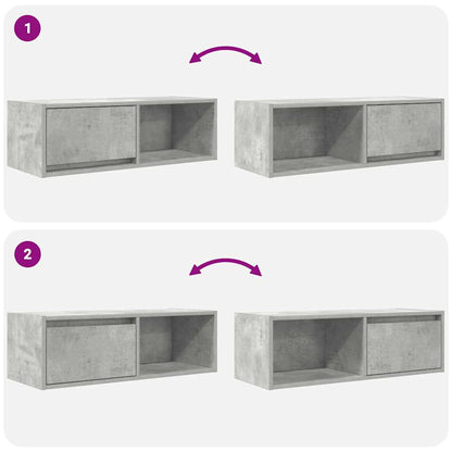 TV-Schrank Betongrau 80x31x25,5 cm Holzwerkstoff