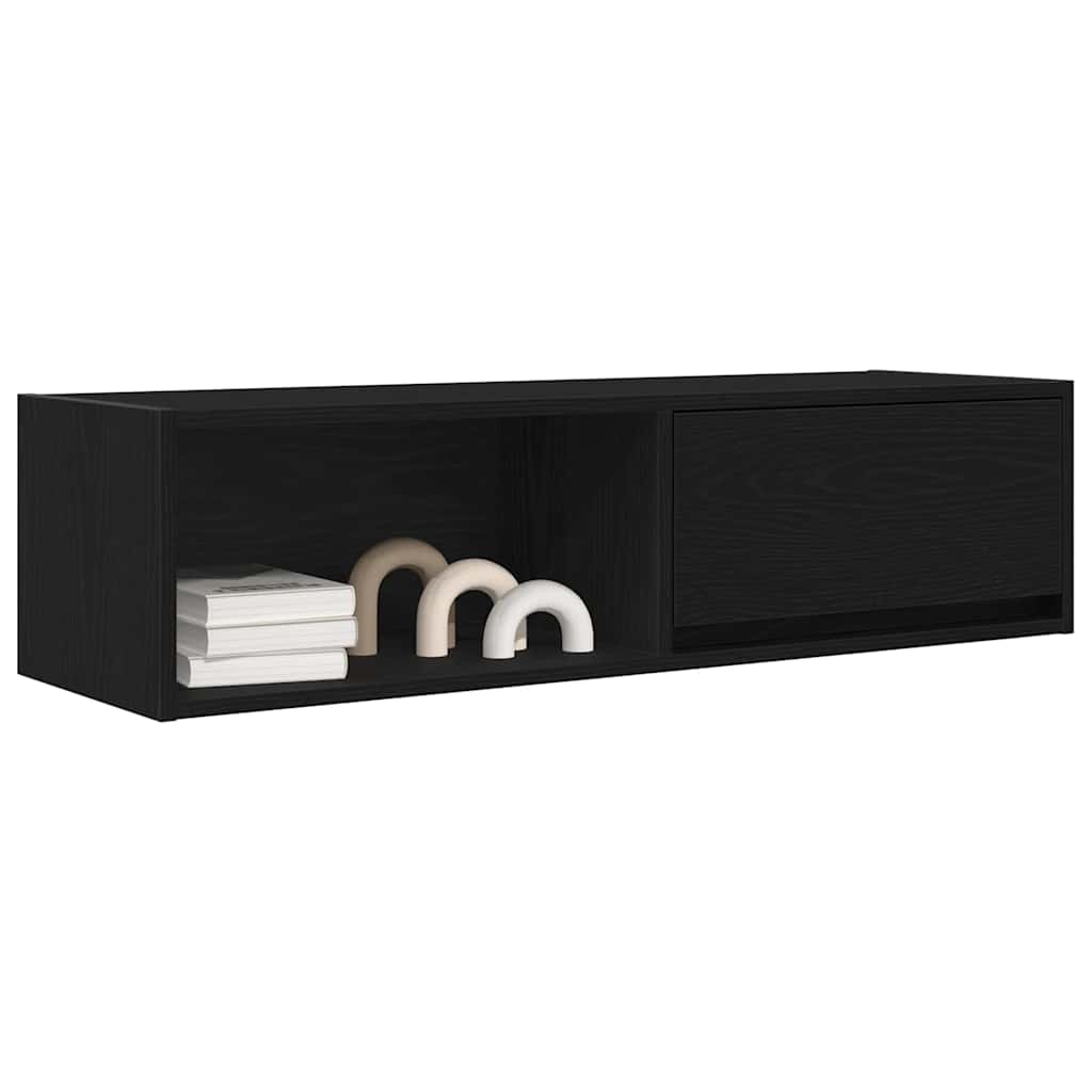 TV-Schrank Schwarz Eichen-Optik 100x31x25,5 cm Holzwerkstoff