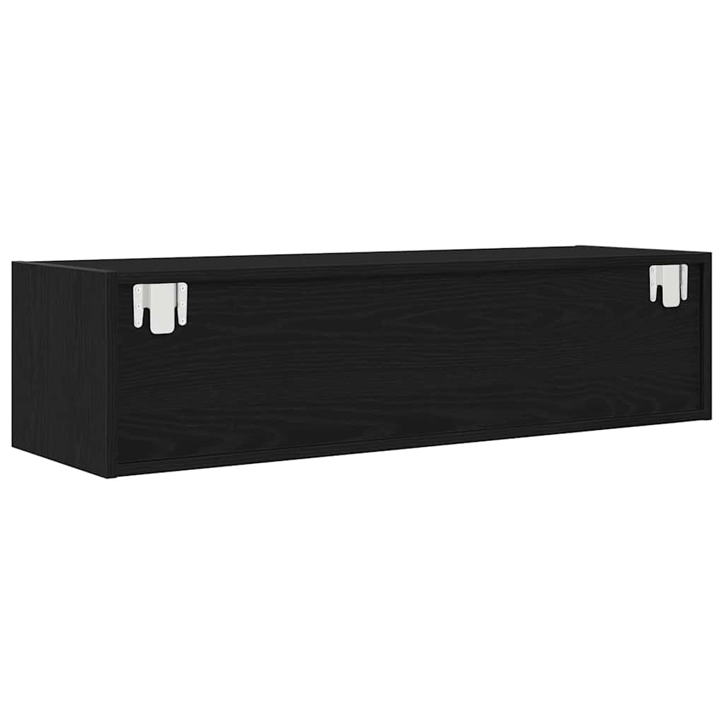 TV-Schrank Schwarz Eichen-Optik 100x31x25,5 cm Holzwerkstoff
