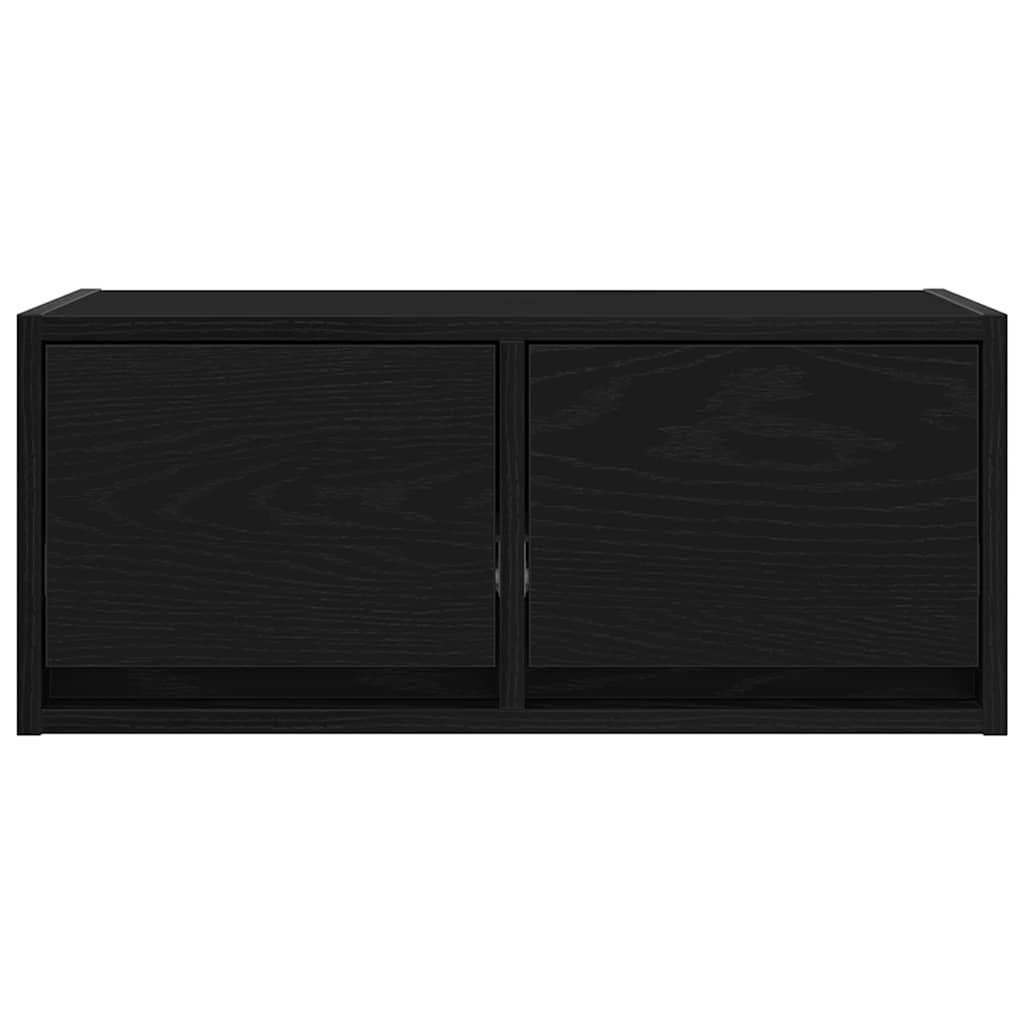 TV-Schrank Schwarz Eichen-Optik 60x31x25,5 cm Holzwerkstoff