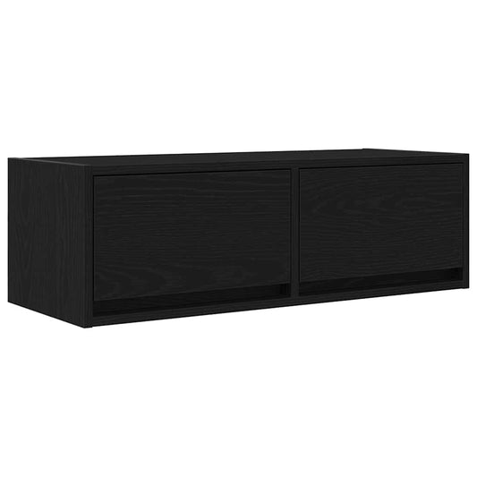 TV-Schrank Schwarz Eichen-Optik 80x31x25,5 cm Holzwerkstoff