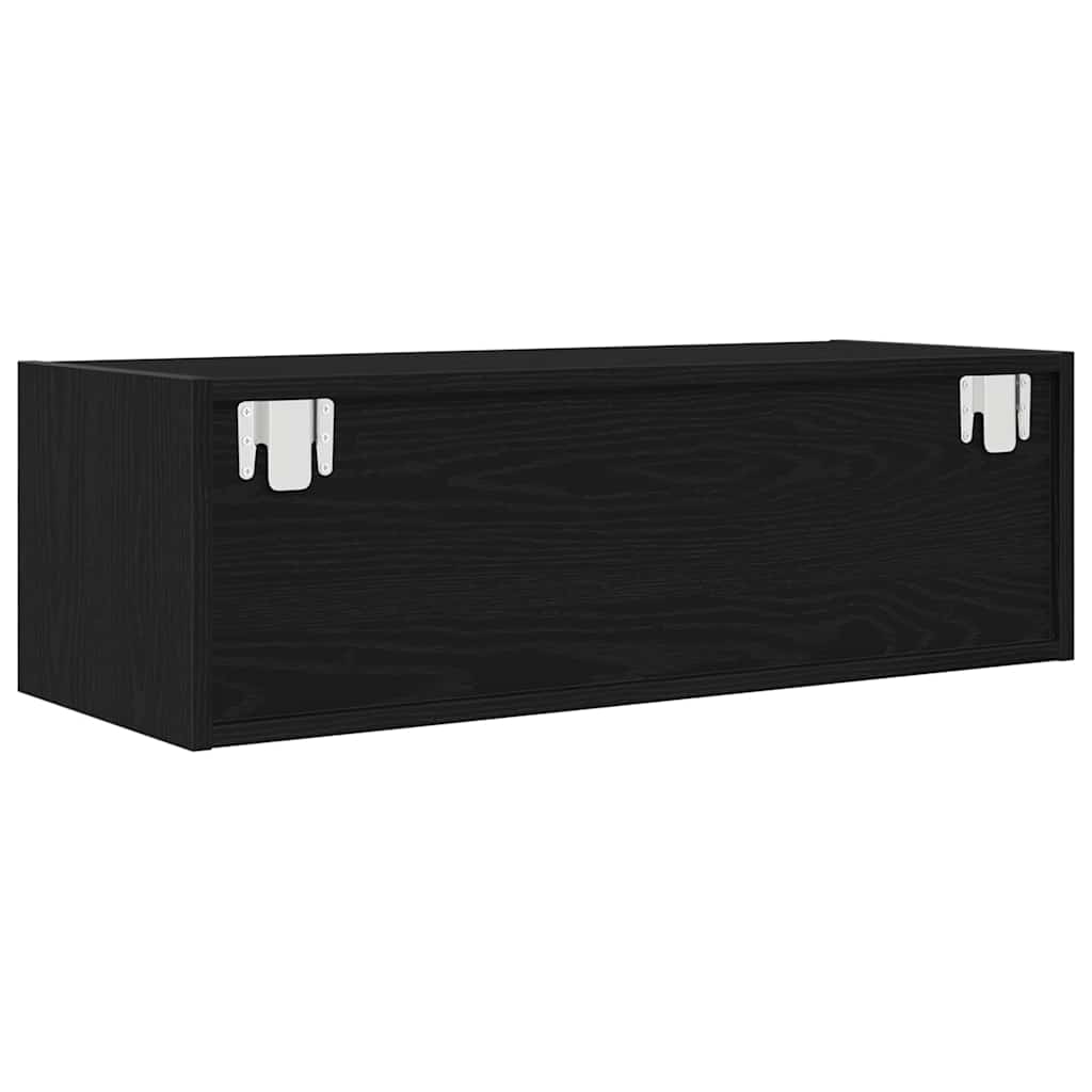 TV-Schrank Schwarz Eichen-Optik 80x31x25,5 cm Holzwerkstoff