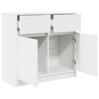 Sideboard mit Schublade Weiß 80x34x76 cm Holzwerkstoff