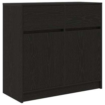 Sideboard mit Schublade Schwarz Eichen-Optik 80x34x76 cm
